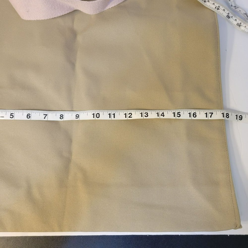 Marco Bicego Tan Canvas Bag Tote With Pink Handles NEW - Picture 6 of 8